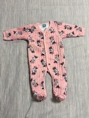 Disney Pink Minnie Mouse Quilted Footie One-Piece